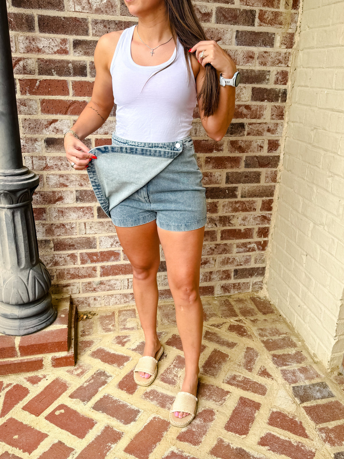 Relaxed Denim Skort
