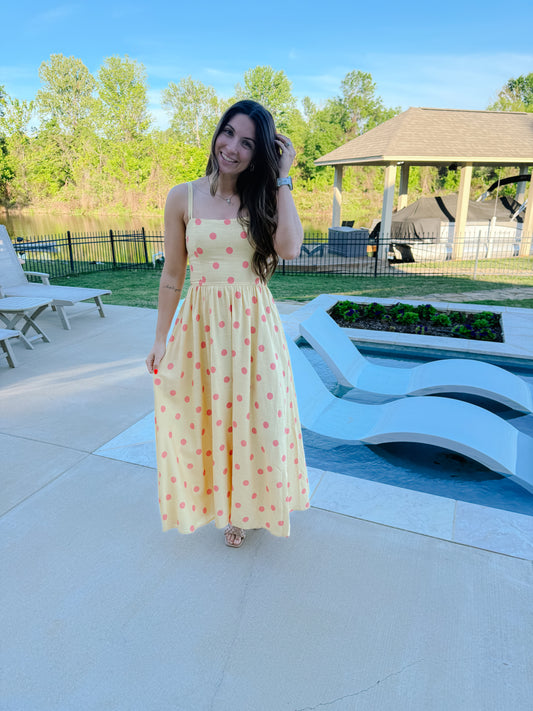 Yellow Polka Dot Midi
