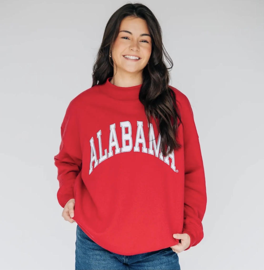 Madi Classic Mock Neck Alabama Applique