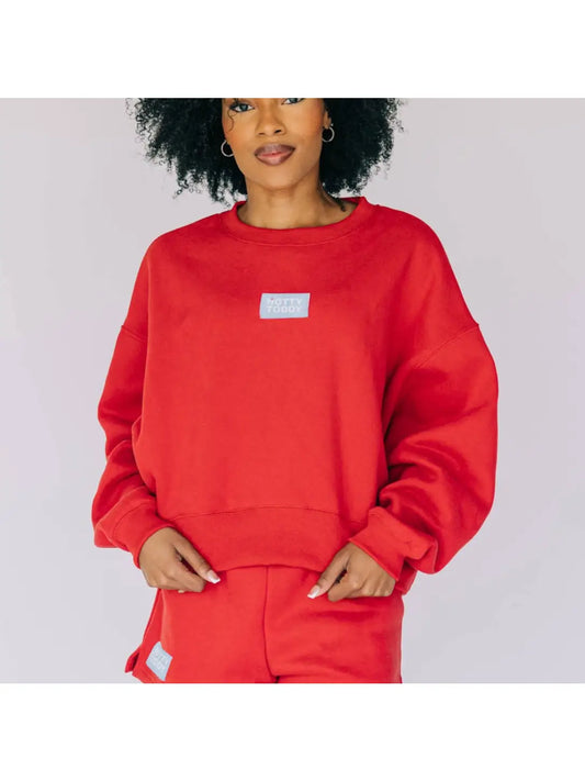 Becca Boxy Crewneck Sweatshirt Hotty Toddy