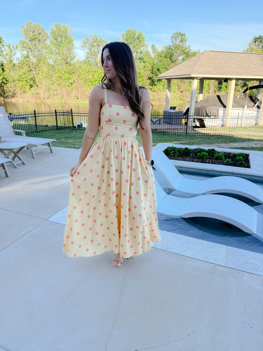 Yellow Polka Dot Midi