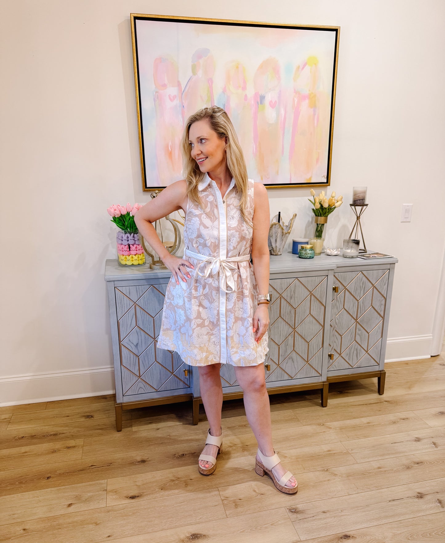 Latte Floral Dress
