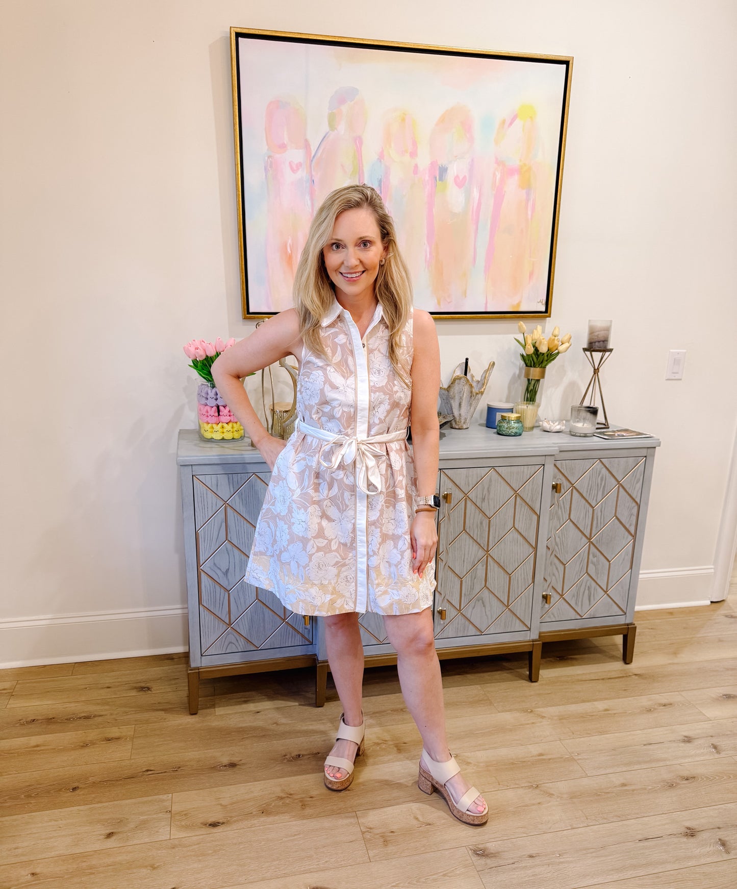 Latte Floral Dress