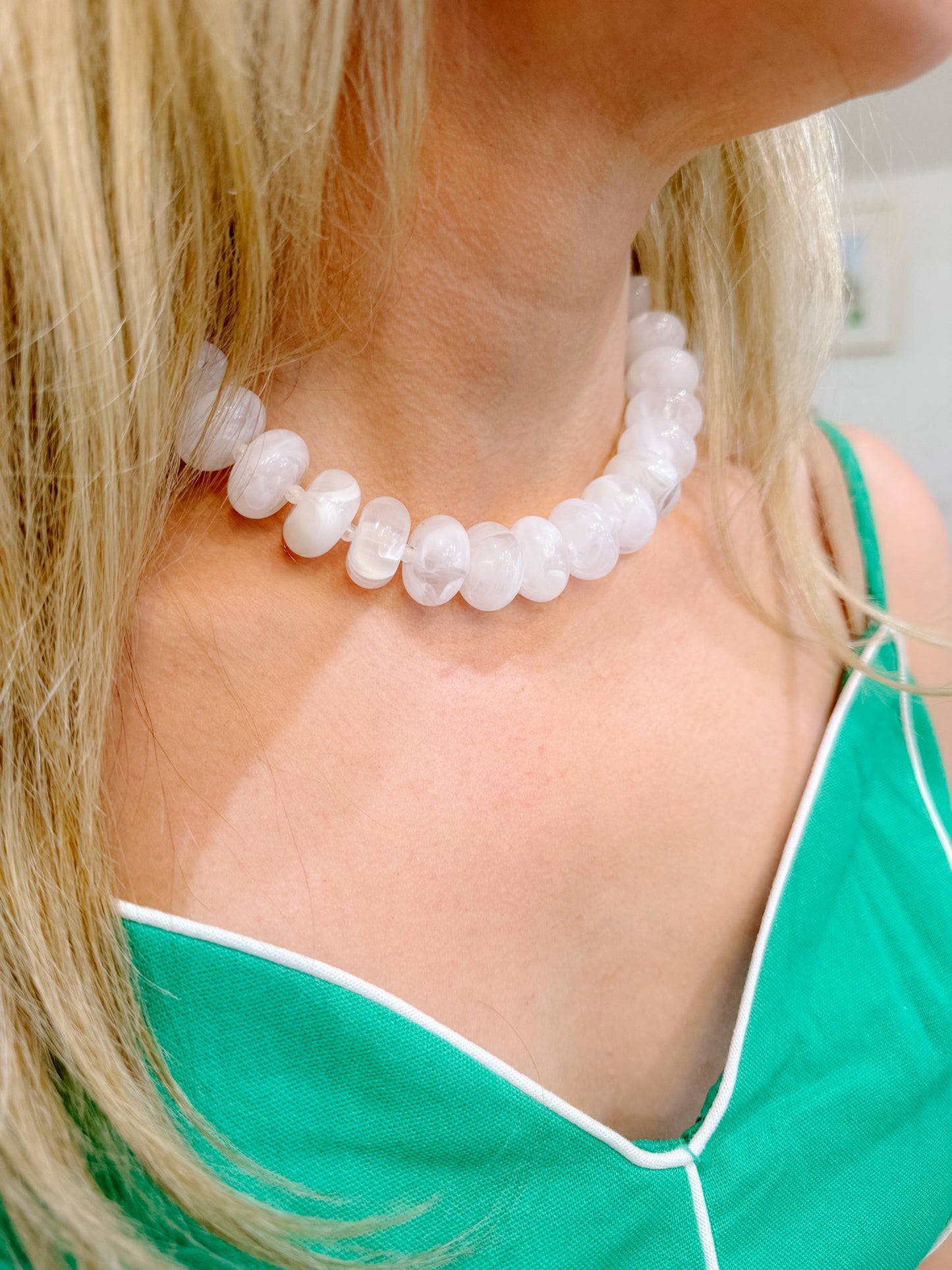 White Beaded Necklace