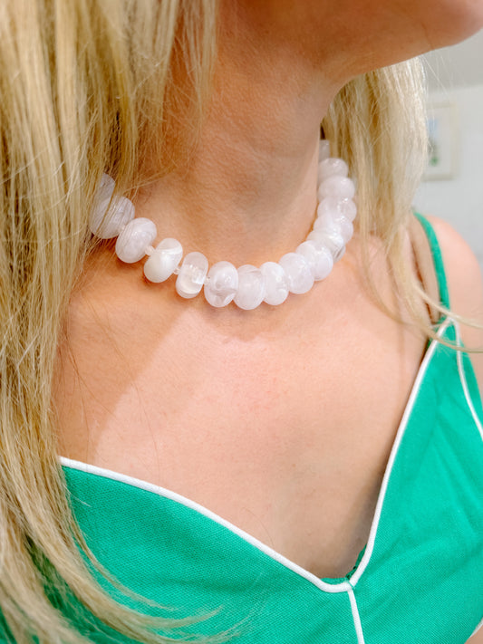 White Beaded Necklace