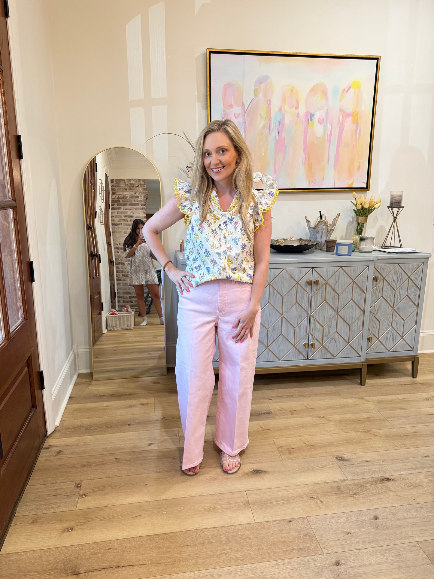 Scalloped Floral Blouse