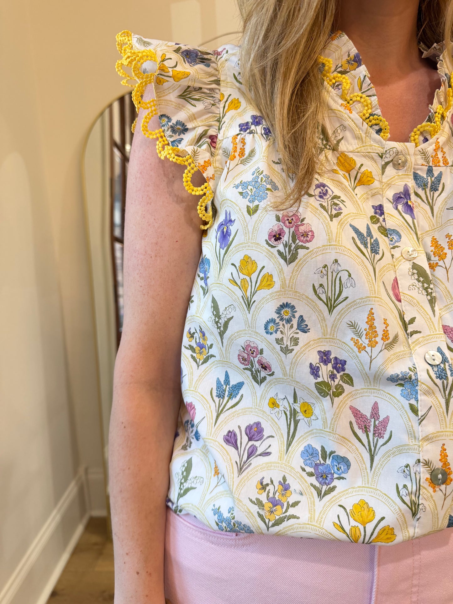 Scalloped Floral Blouse