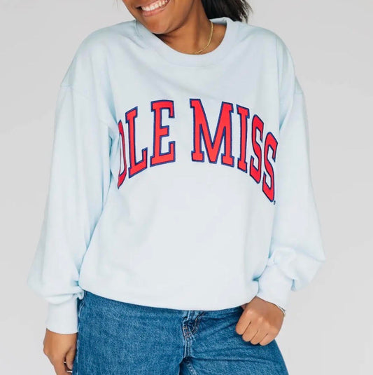 Mallory Mock Neck Ole Miss Applique Sweatshirt